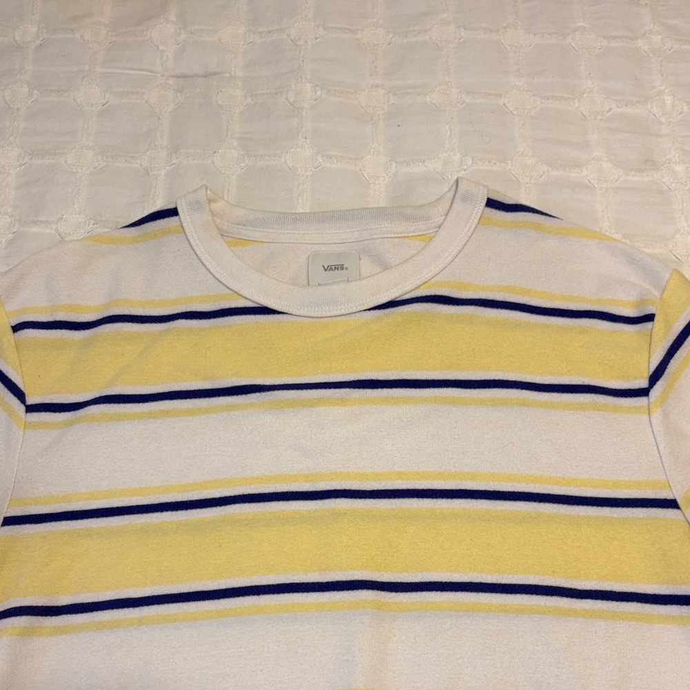 Vans Yellow and Blue Striped Tee
